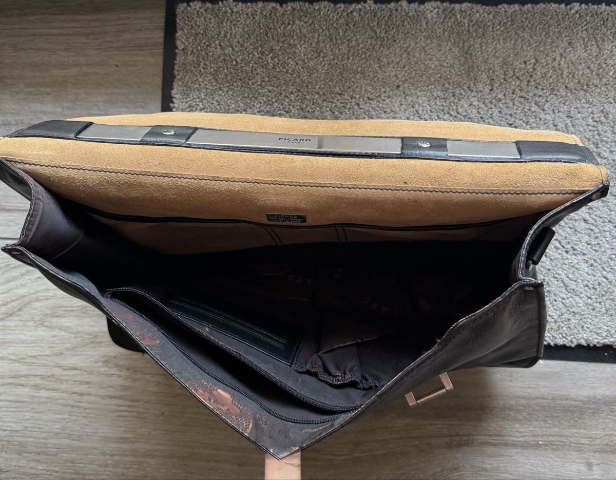 Picard Valigie & Borse: Picard, schwarze Herren-Aktentasche – Usato da Gurmels venduto da Orija 3