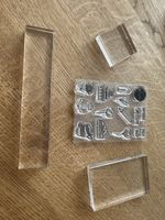 Stempelset mit 3 Acrylblöcken und verschiedenen Motiven