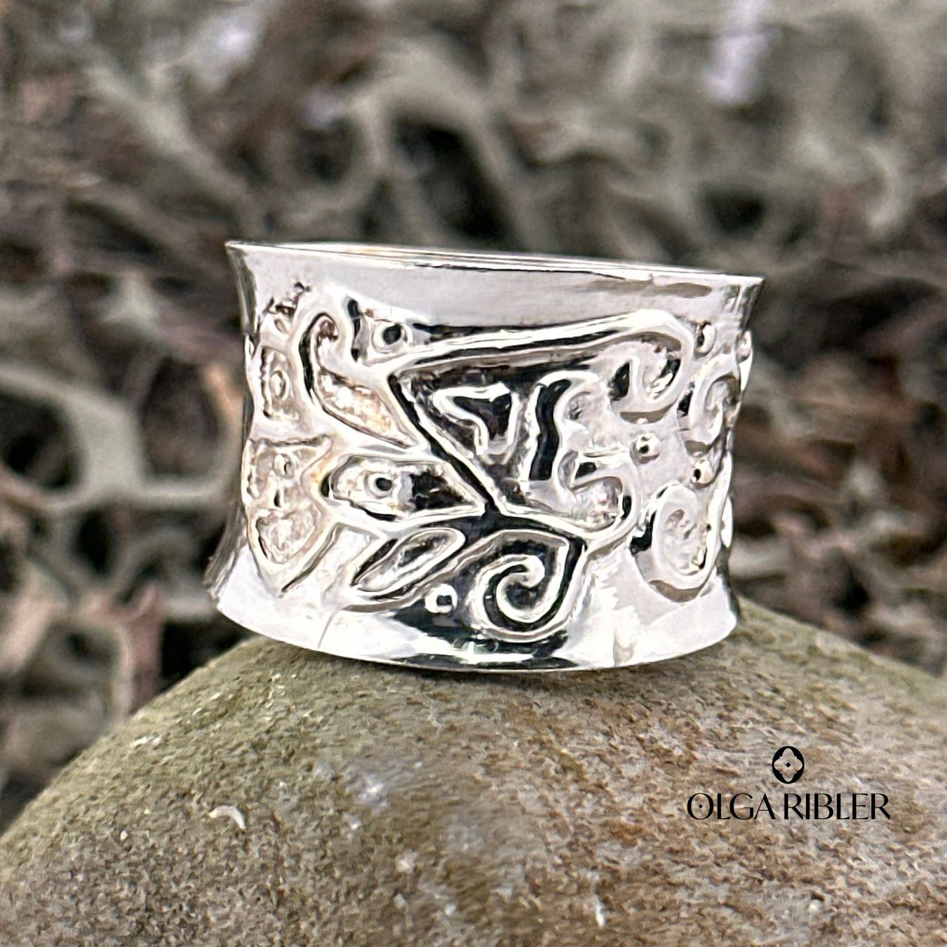Olga Ribler Anelli: Statement Silber Ring 925 mit Ornament Grösse 55 – Nuovo (secondo la descrizione) da Luzern venduto da Schmuckoutlet 1