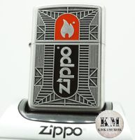 ZIPPO® LOGO - BLACK & RED - ENAMEL - 2009 - UNGEZÜNDET
