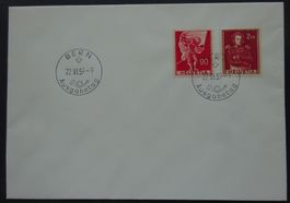 FDC 22.VI.59 (deutsch), ZNr. 340 + 342, SBK 500.00