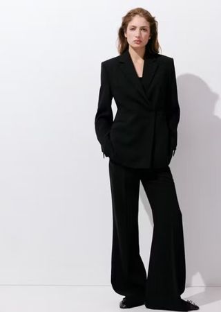 🤩MANGO NEUE KOLLEKTION ANZUGS-HOSE MIT HOHER TAILLE SCHWARZ