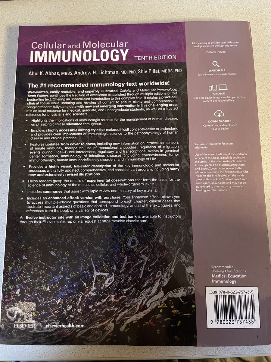Libri: Abbas - Cellular and Molecular Immunology, 10th Edition – Usato da Sursee venduto da Steffi_2020 1