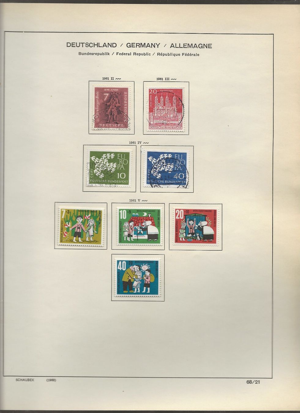 Alle Briefmarken: Marken Deutschland BRD 1959 bis 1962 – Gebraucht aus Au ZH von xelagreb01 7