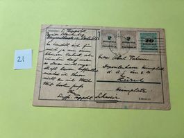 Inflation ist Karte von 1923 >> 24 Milliarden Mark Porto