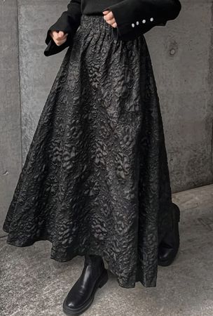 Chic Gonna lunga in rilievo - Stile chic elegante M/L-nuovo