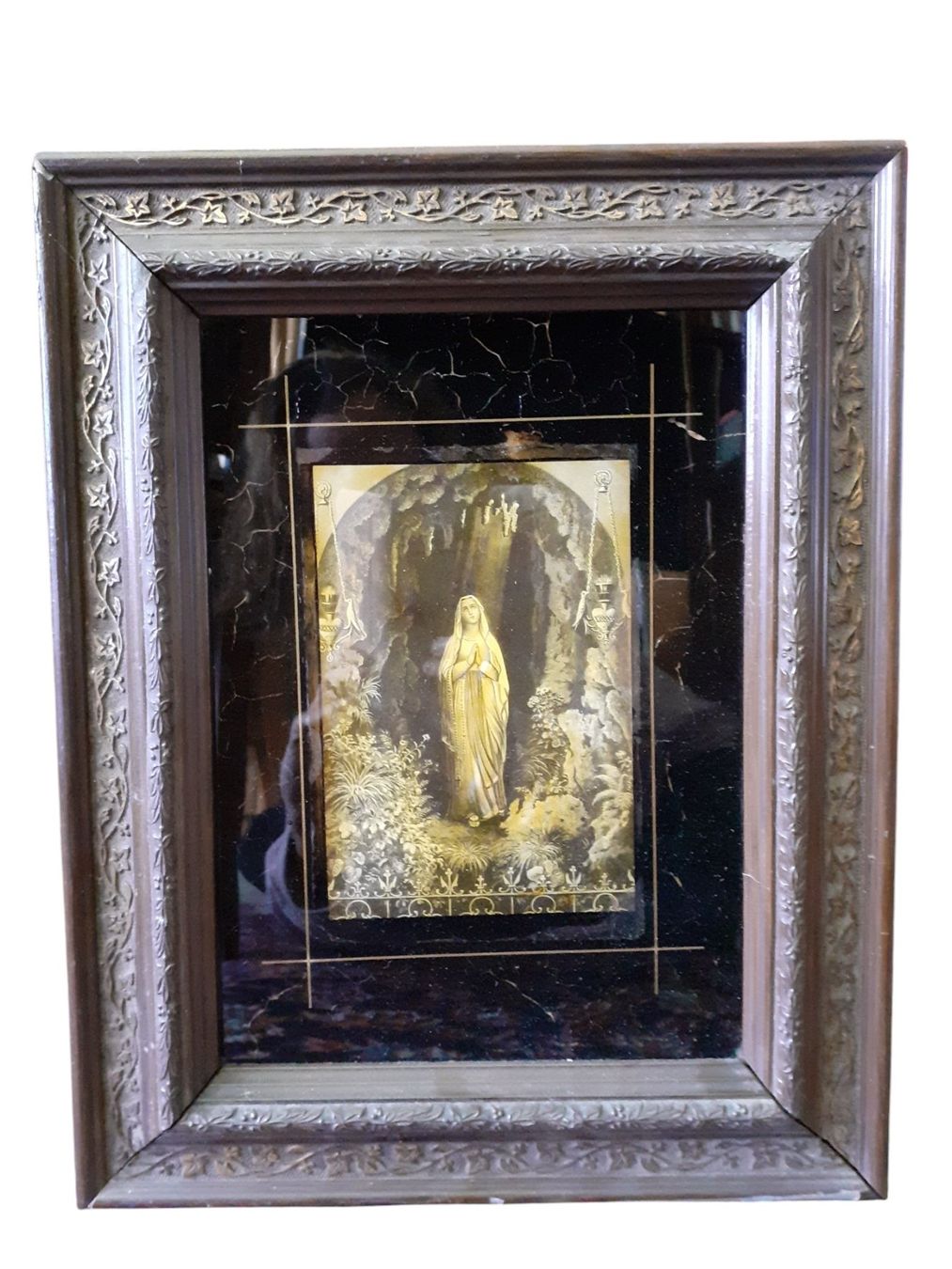 Gemälde: Hinterglasbild sakral Madonna antik – Gebraucht aus Mörschwil von antiksalon