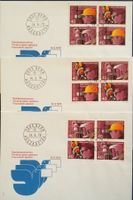 FDC SUVA in 3 verschiedene 4-Block Kt. 20.-