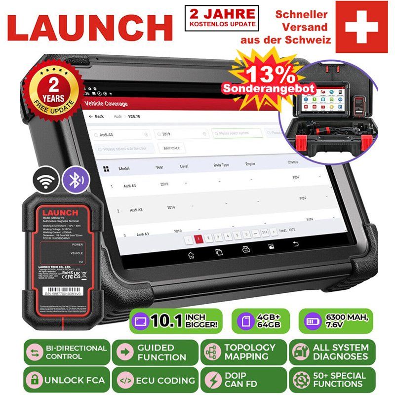 Scanner: LAUNCH X431 PRO3 APEX Alle Systeme Scanner Diagnosegerät – Nuovo e nell'imballaggio originale da Malans GR venduto da BUYBEST-Schweiz