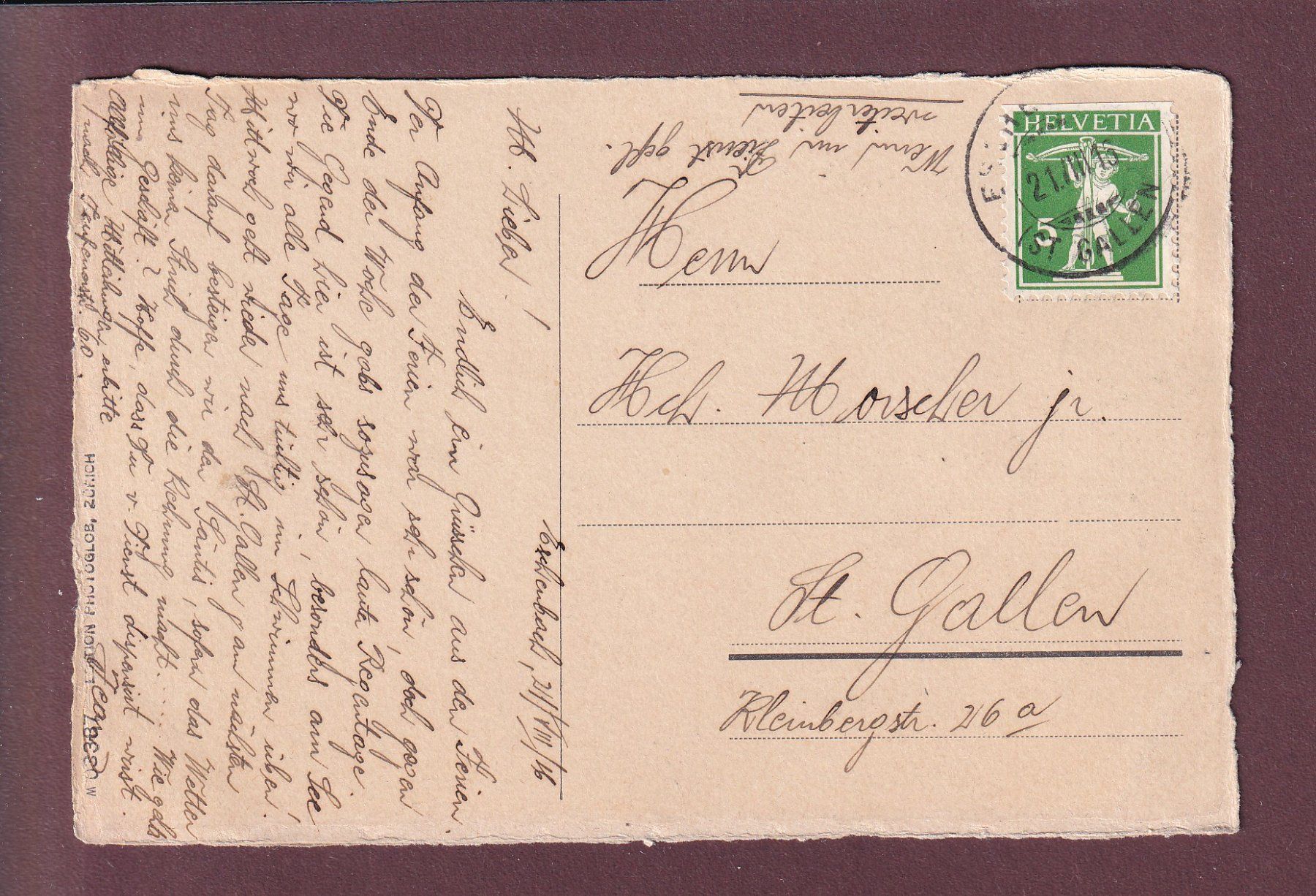 Cartoline postali: RAPPERSWIL - Burg - 1916 – Usato da Pully venduto da nicecards 1
