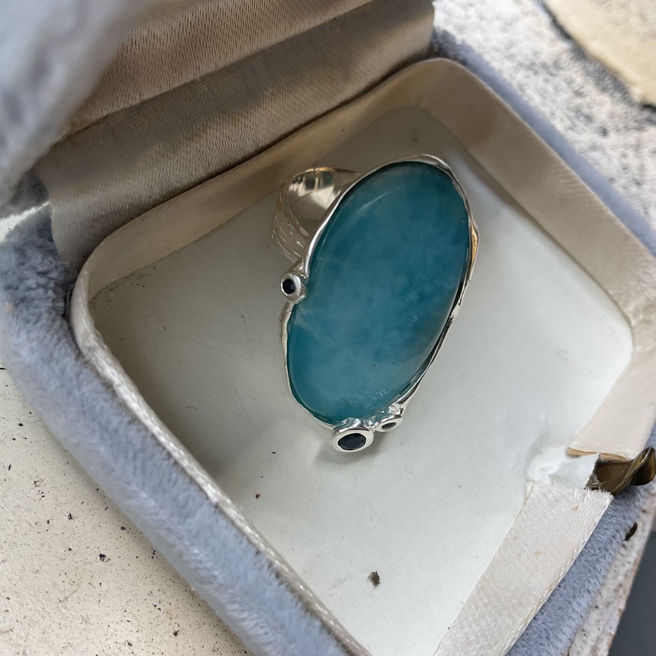 Anelli: Wunderschöner Larinar Ring in Sterlingsilber, Gr.55.5 – Nuovo (secondo la descrizione) da Luzern venduto da S.Kern01 3