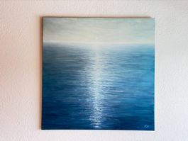 Modernes Acrylbild Stille am Meer 100 × 100 cm