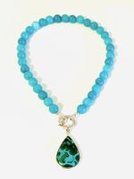 Azur Malachite & Amazonit Necklace Sterling Silver