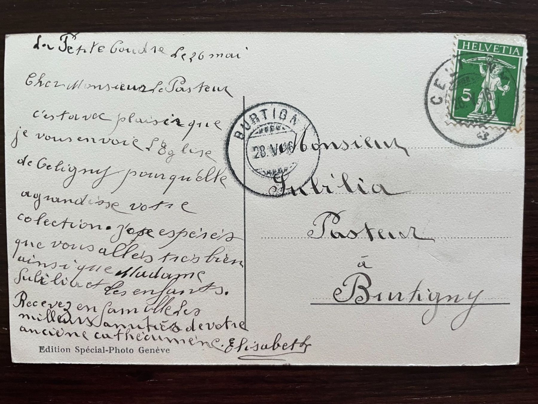 Cartoline postali: CÉLIGNY GE L'Eglise, animée, 1916 – Usato da Wald ZH venduto da TLILEF 1