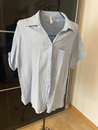 Leichtes Sommer-Blusenshirt, Gr. M, Musselin-Stoff