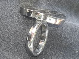 Vintage Bliss Diamant Ring aus Edelstahl mit Kautschuk Gr.18