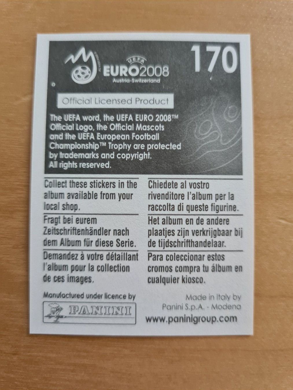 Panini Carte collezionabili: Panini UEFA EURO 2008 Nr. 170 Andreas Ivanschitz – Usato da Oberwil BL venduto da Spieltopia 1