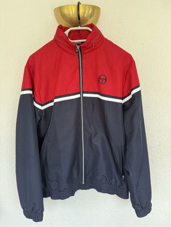 Veste Sergio Tacchini rouge bleu marine taille L état bon