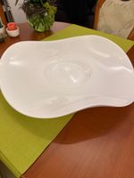 Grosse Servierschale Weiss Wellenform 40cm Ø -
