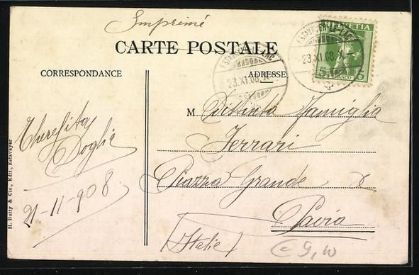 Cartoline postali: Estavayer, Institut du Sacré-Coeur mit  – Usato da Berlin venduto da bartko-reher 1