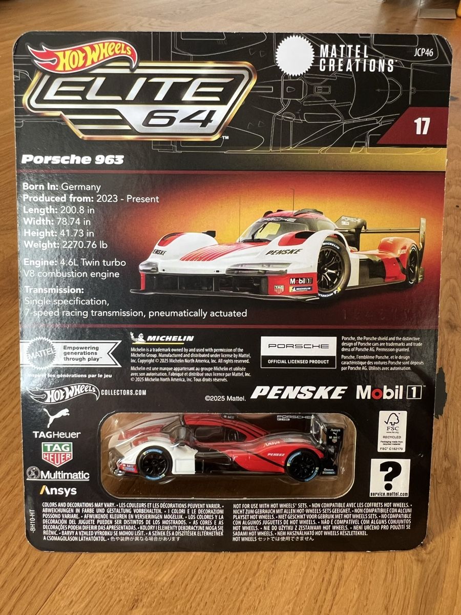 Hot Wheels Modellini d'auto: Hot Wheels Elite 64 Porsche 963 - GRATIS VERSAND – Nuovo e nell'imballaggio originale da Neuenegg venduto da mocbricks 1