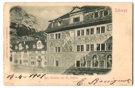 Relief-AK Schwyz, Das Rathaus und die My