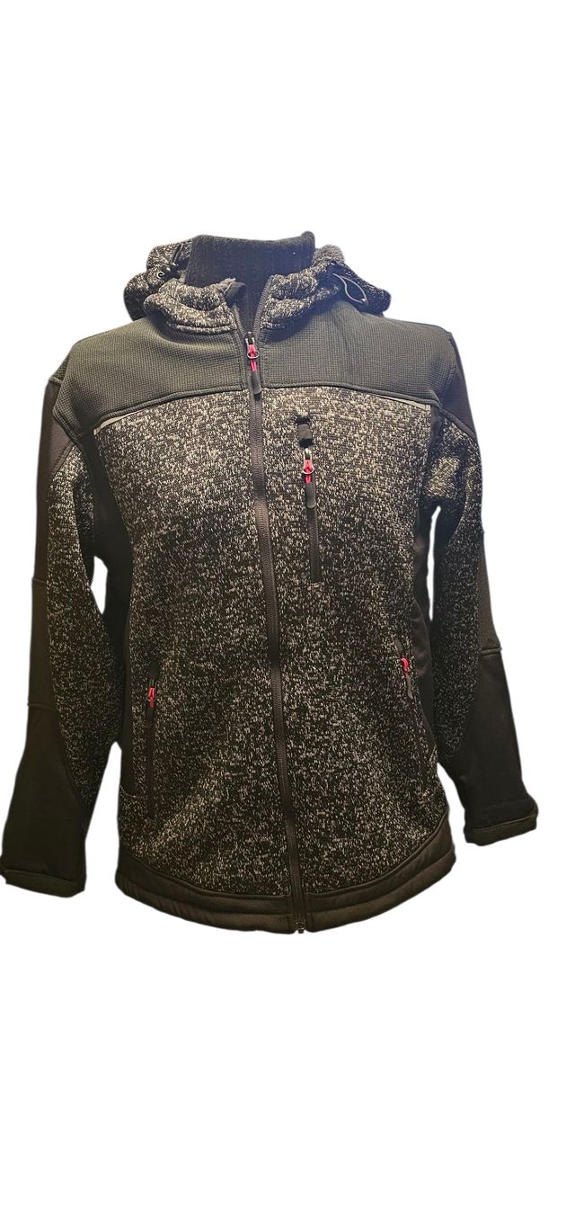 Jacken: Atrium Strickfleece Jacke mit Kapuze, Grau-Schwarz, Gr. M – Gebraucht aus Langenthal von SecondChanceShop