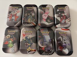 Pokemon Karten Black Bolt & White Flare Mini Tin EN all Set
