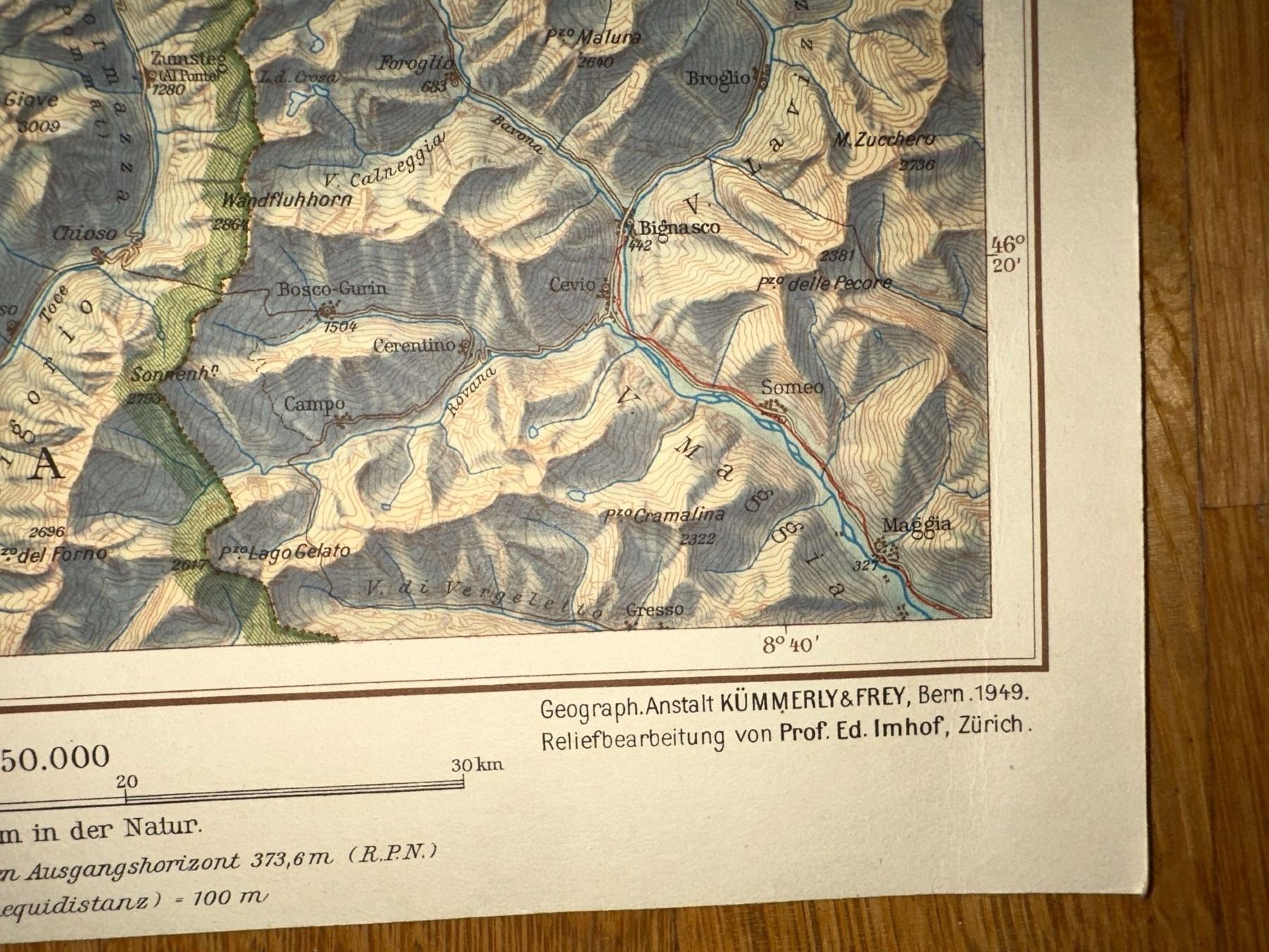 Landkarten & Atlanten: Schülerkarte des Kantons Bern 1949 – Gebraucht aus Zürich von allp 5
