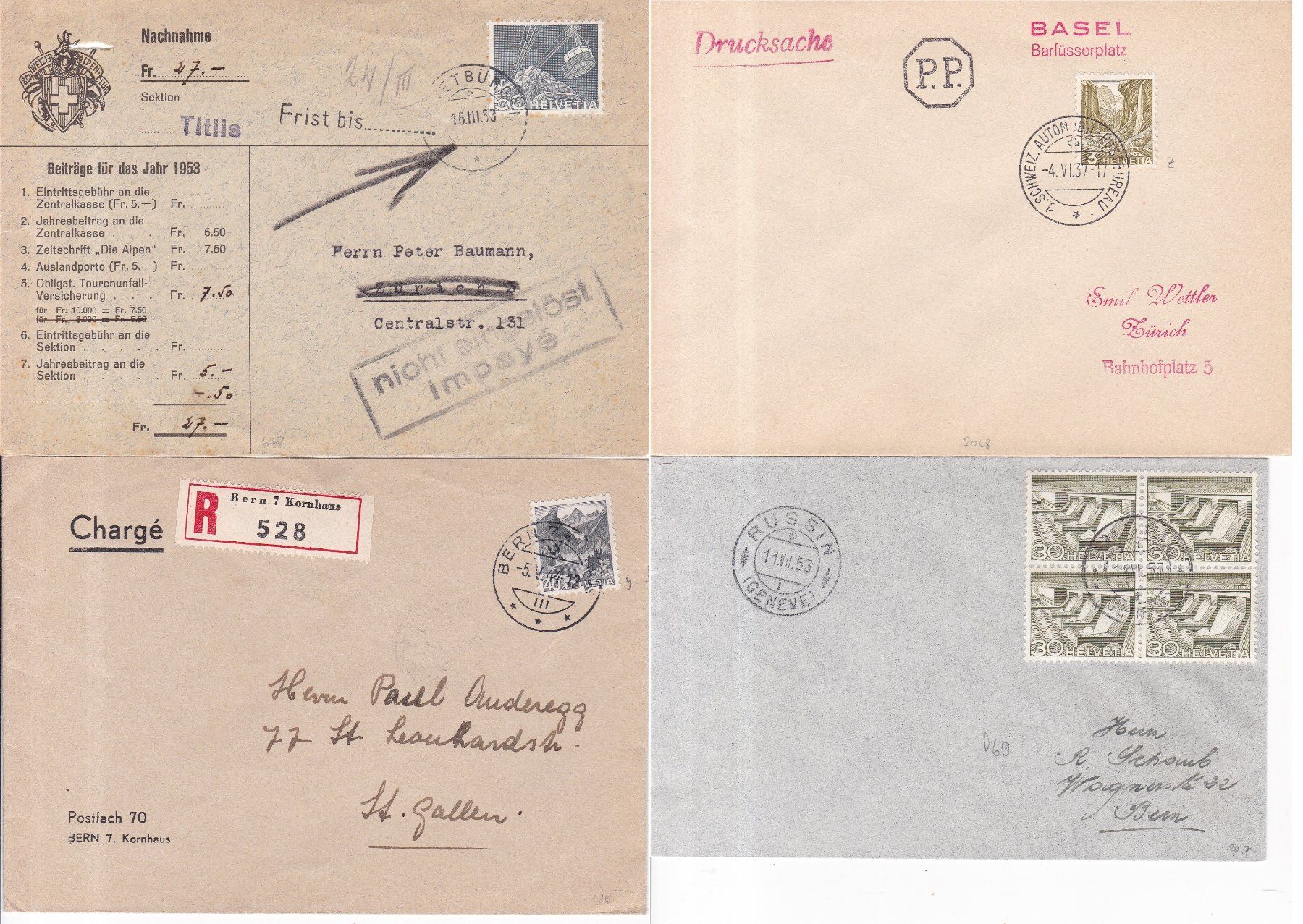 Alle Briefmarken: 35 Stk. Alte CH Briefe, Belege – Gebraucht aus Münchwilen AG von Nesar 3