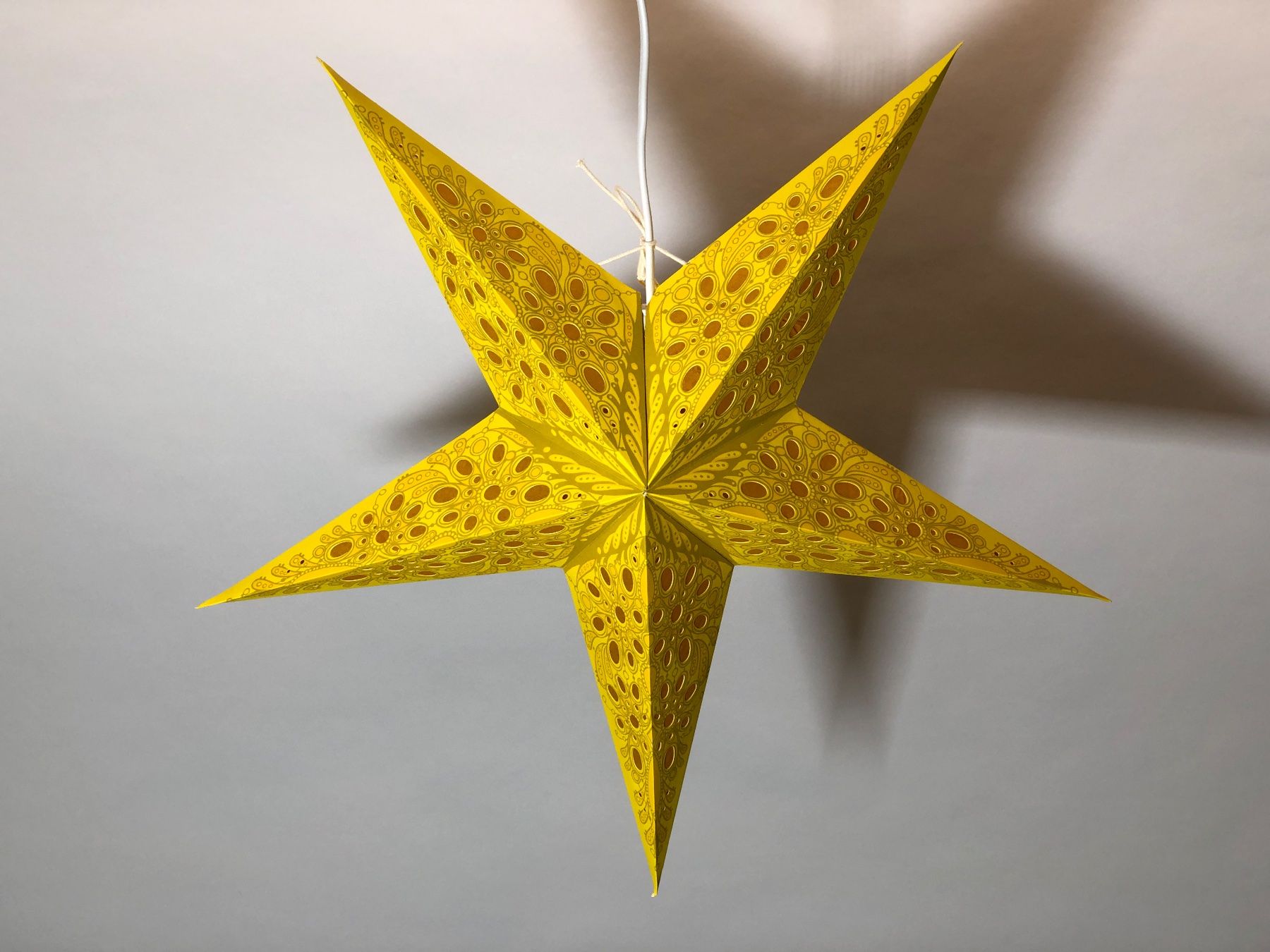 Ghirlande e barre luminose: Leuchtstern - mono small yellow  45cm / mit Kabel + LED – Nuovo e nell'imballaggio originale da Bergdietikon venduto da Garak 2