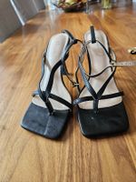 Schwarze Sandaletten mit Absatz, Grösse 37, Sommer Sale!