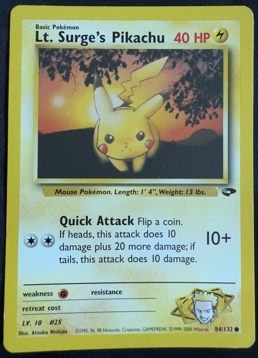 Pokémon Carte collezionabili: Lt. Surge's Pikachu Gym Challenge - 84/132 – Usato da Winterthur venduto da SiddyPokemon