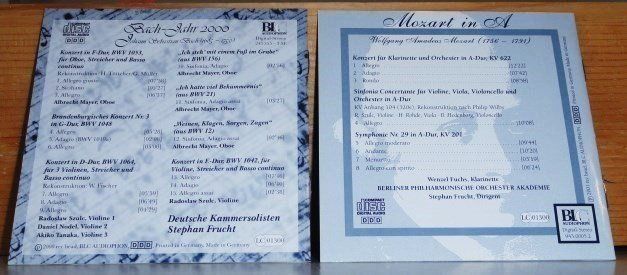 CDs: 2CD's - Mozart in a & Bach -Jahr 2000 [BIC] – Gebraucht aus Unterbäch von niquz 1