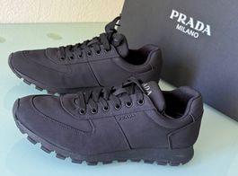 PRADA Re Nylon Runner Schwarz Canvas Low Sneakers 41 NEUE