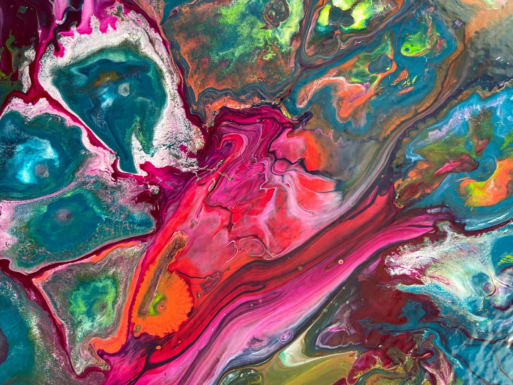 Tableaux: Abstraktes Acrylgemälde 30x40cm – Neuf (Voir description) à Hochdorf par Jasminurschel 2
