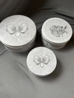 Set di 3 scatole decorative in metallo, come nuove!