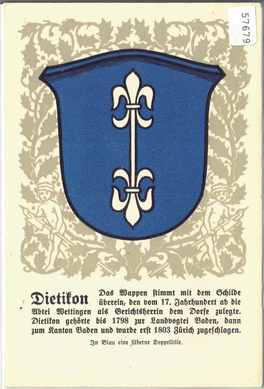 Ansichtskarten: Dietikon - Gemeindewappen – Gebraucht aus Ettingen von Kartenplanet
