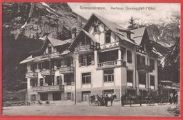Grimsel - Hotel Handeggfall mit Kutschen - 1913