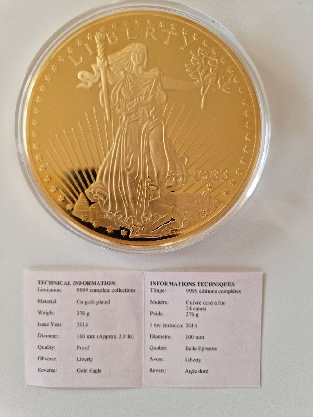 Medaillen: 1933 Gold Double Eagle/ Vergoldete Nachbildung – Neu und originalverpackt aus Stäfa von ener70 3