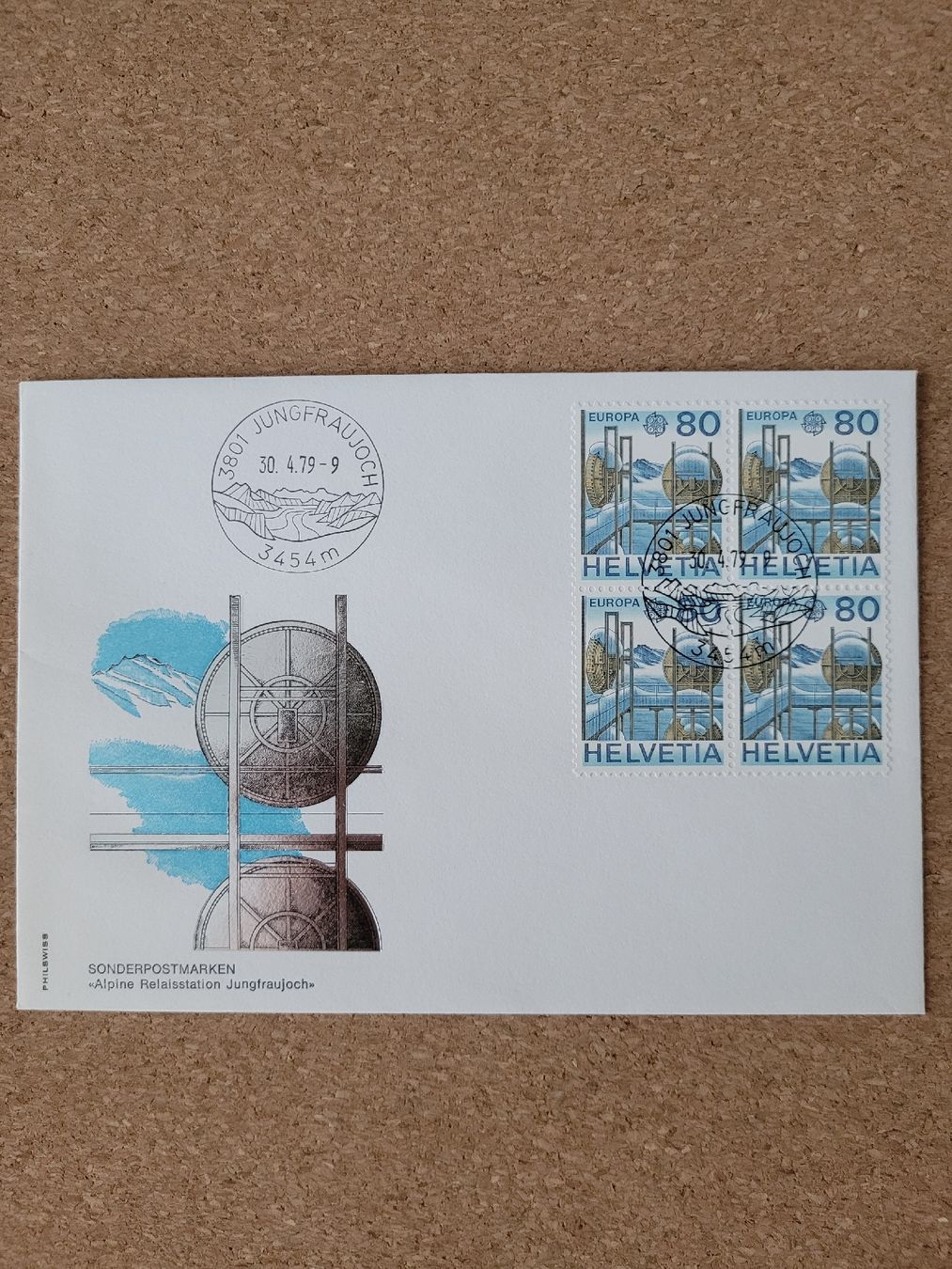 Alle Briefmarken: Umschlag mit 4er Block Sonderpostmarken – Gebraucht aus Inwil von Flower2325