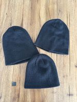 3 Strickmützen schwarz Set in gutem Zustand gebraucht