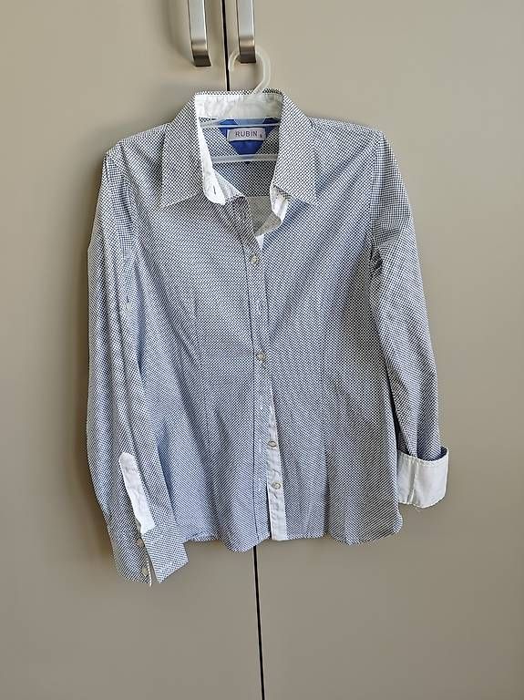 Camicette: Weisse karierte Hemdbluse aus Baumwolle Gr. 36 – Usato da Bern venduto da jug_l8tl