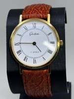 Glashütte Uhr 17 Jewels mit Lederarmband 35mm Durchmesser