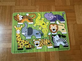 Puzzle en bois animaux sauvages Melissa & Doug, parfait!