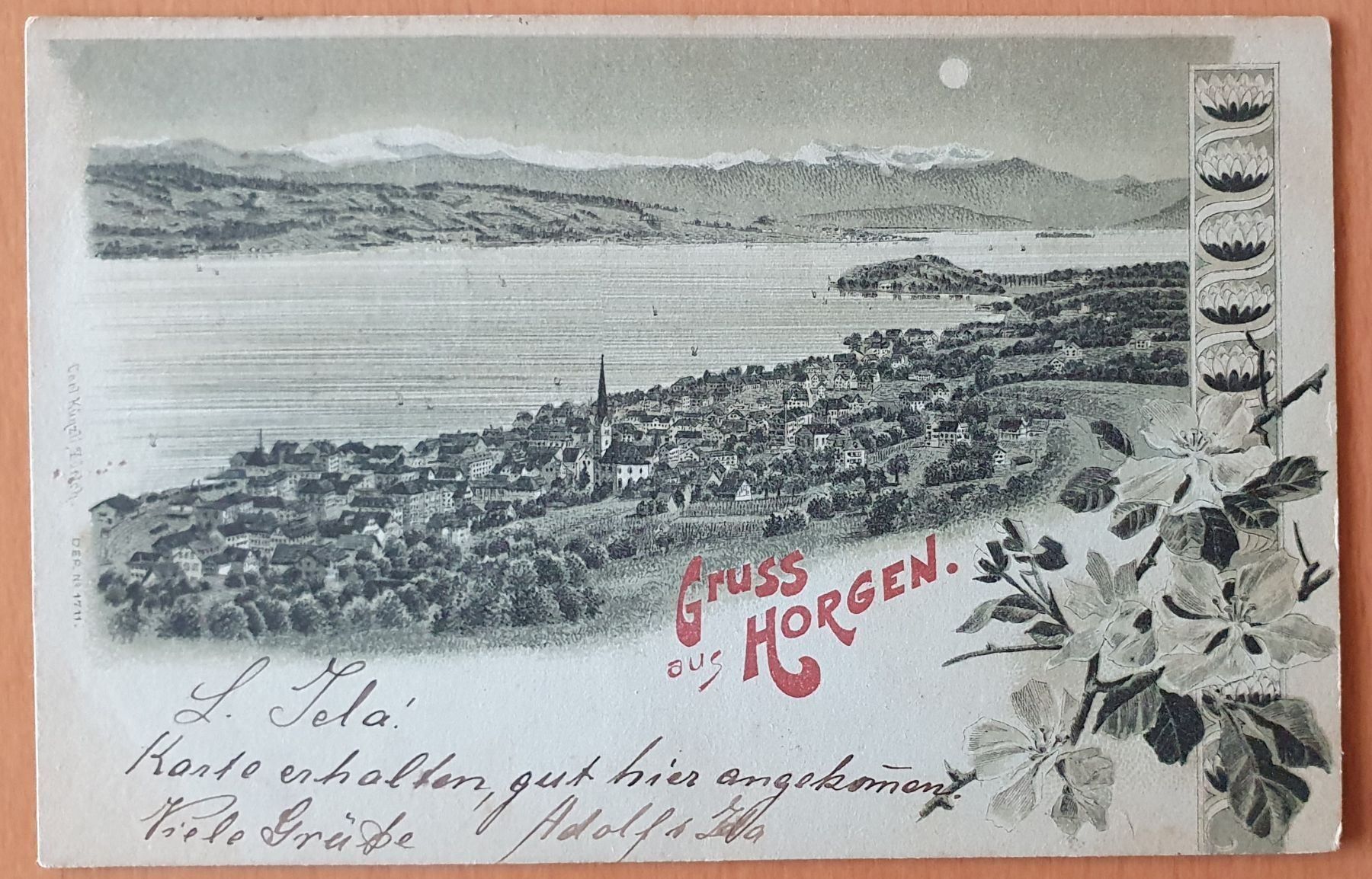 Cartoline postali: Gruss aus Horgen 1899 – Usato da Kreuzlingen venduto da Rschweiz1