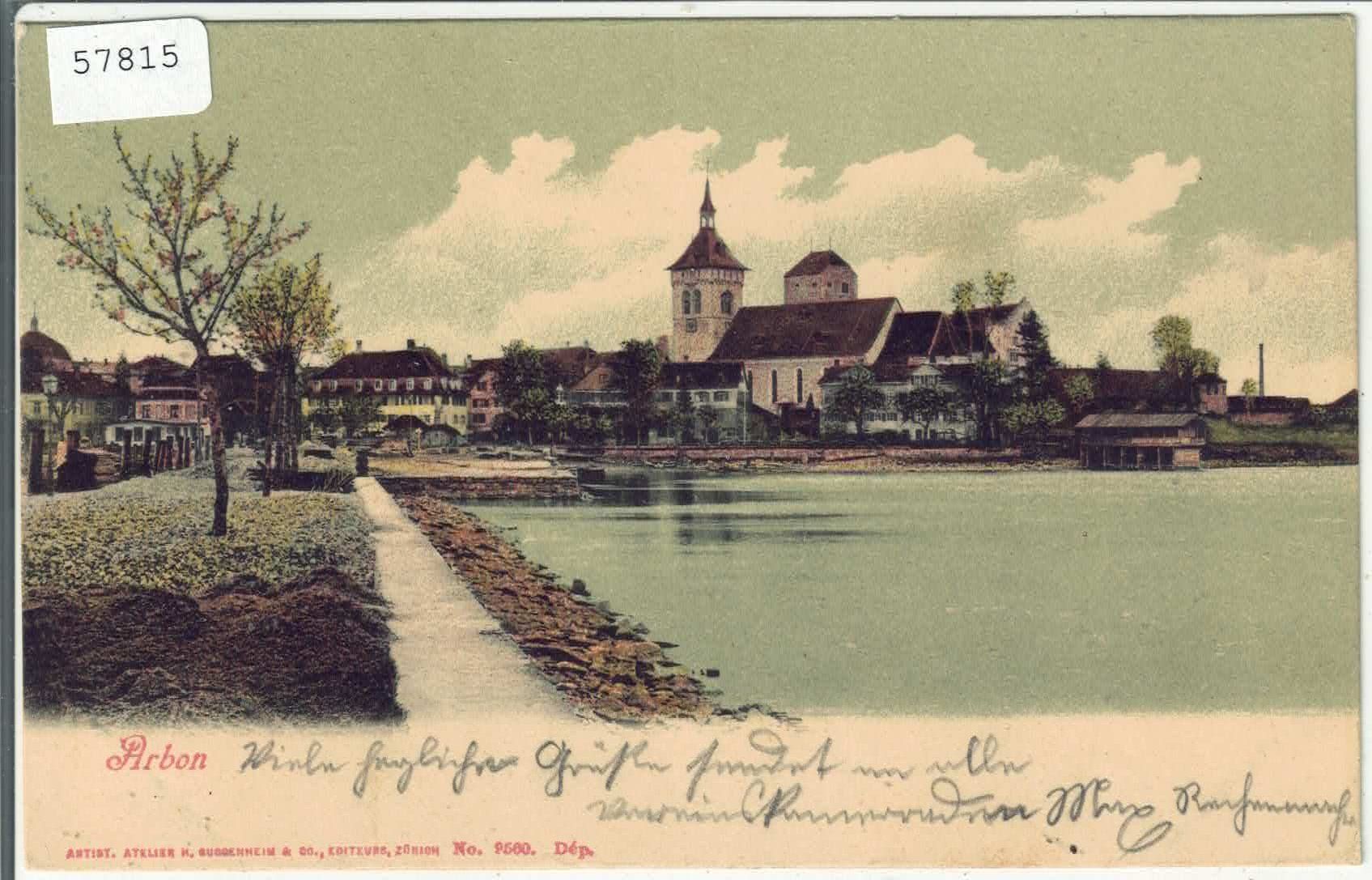 Ansichtskarten: Arbon - Stadtpartie am See - Litho – Gebraucht aus Ettingen von Kartenplanet