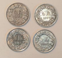 50 Rappen 1951, 1957, 1958, 1959 (Silber)