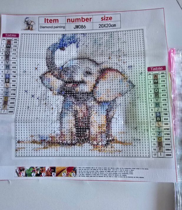 Kit bricolage: Diamond Painting Elefant-6-20x20-426 – Nuovo e nell'imballaggio originale da Obergösgen venduto da Diydiamant