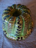 Keramik Gugelhopfform, Handbemalt, Vintage Stil, Grün ,neu